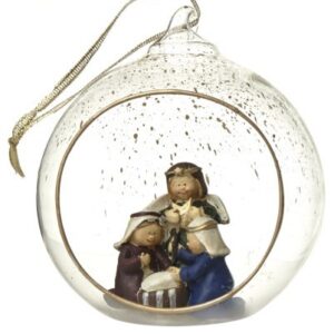 Gler jólakúla-opin með styttu