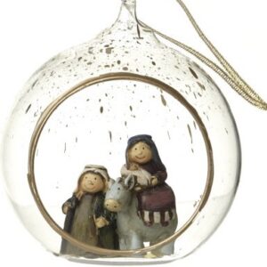 Gler jólakúla-opin með styttu