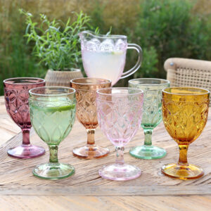 Dásamlega falleg glös á fæti-6stk í pakka